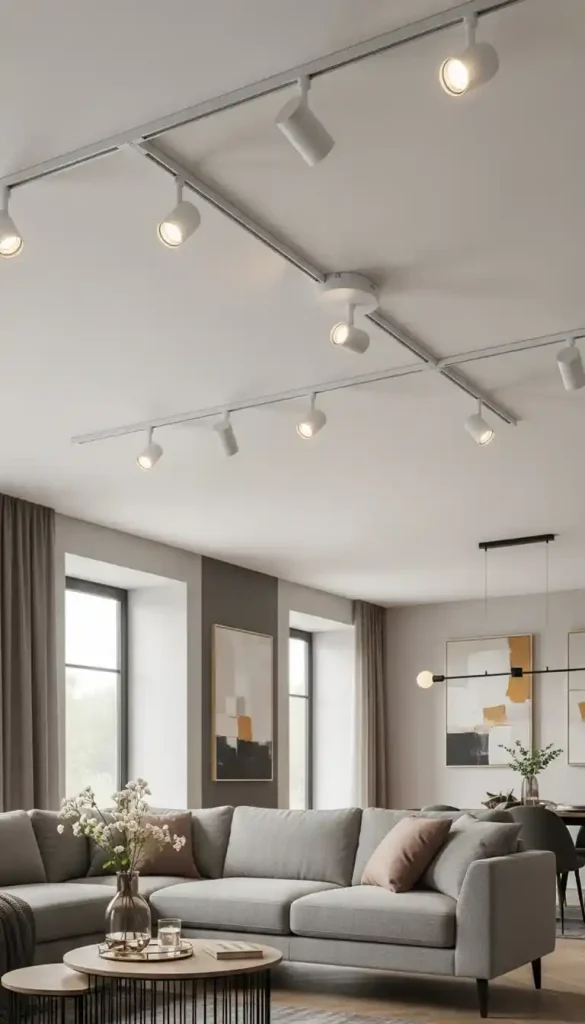 Modern Track Lighting for Living Room Illumination