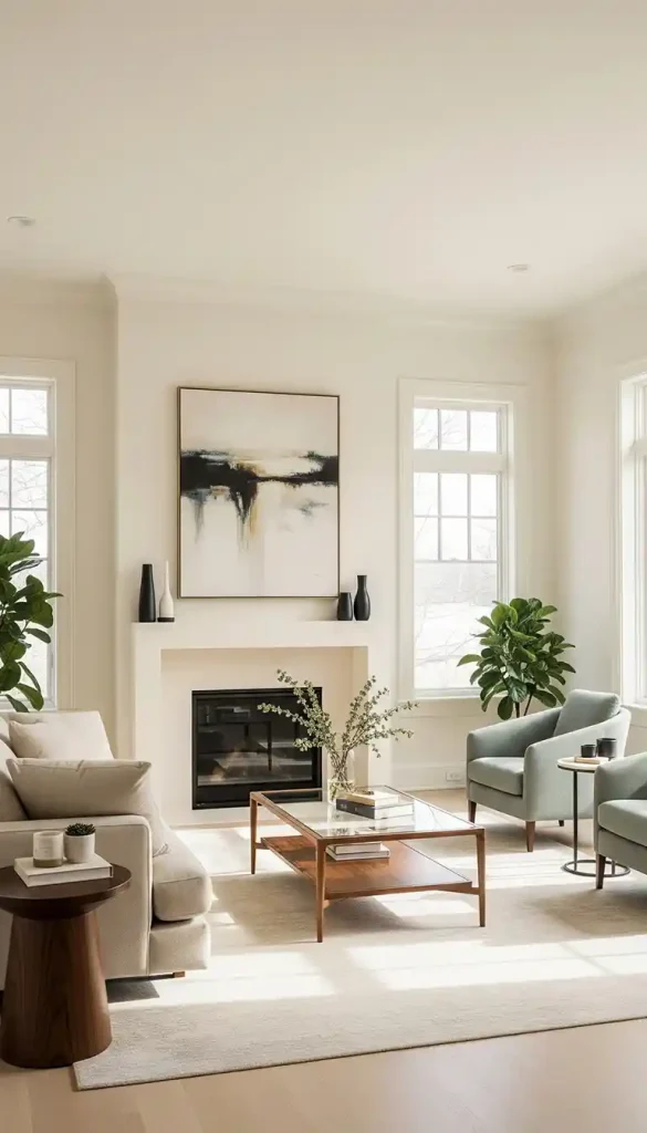 Creamy Neutral Walls for Serene Living Rooms
