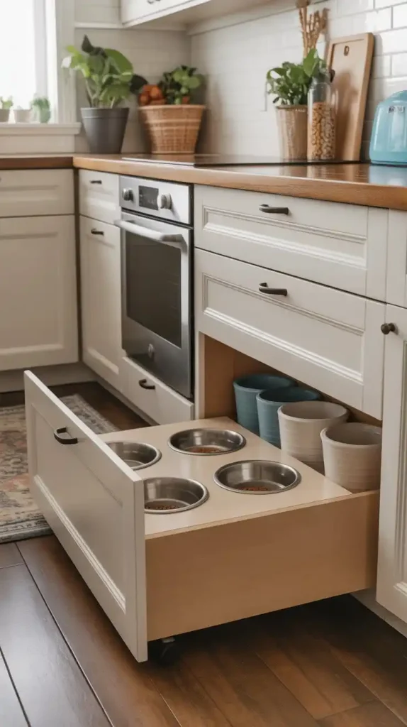 Pet Feeding Station in IKEA Kitchen