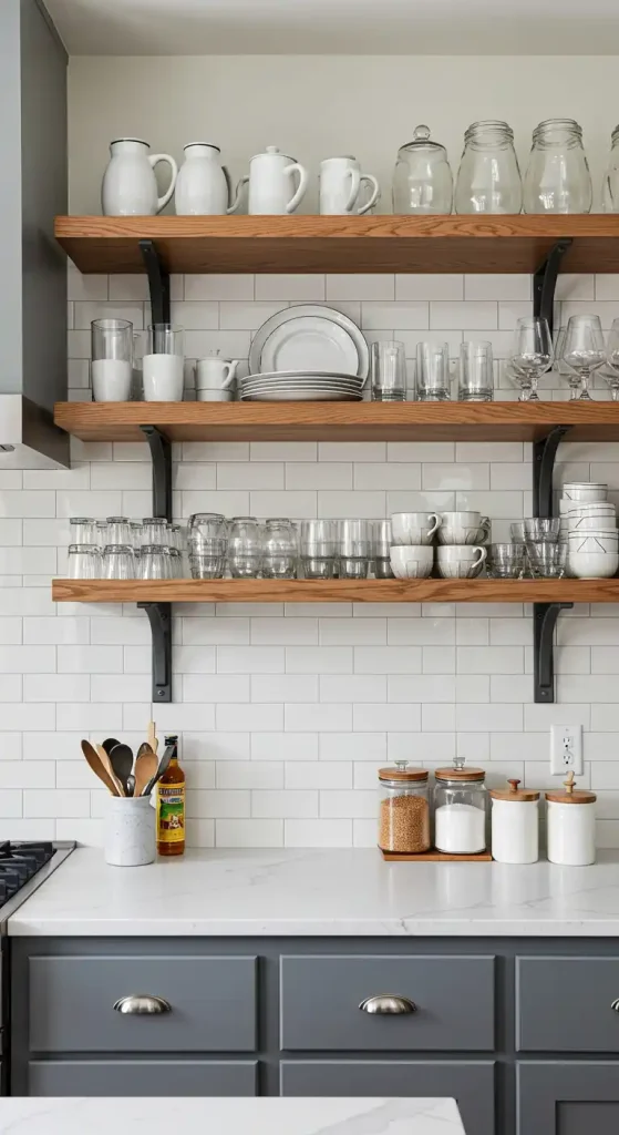 Open Shelves diy kitchen