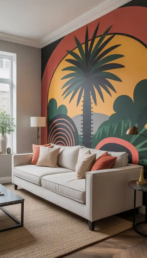 Feature a Bold Accent Wall for Living Room Drama