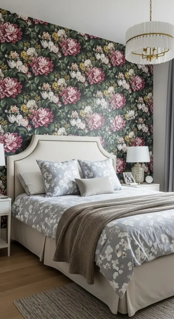 Bedroom Wallpaper Accent Wall Make a Bold Floral Statement