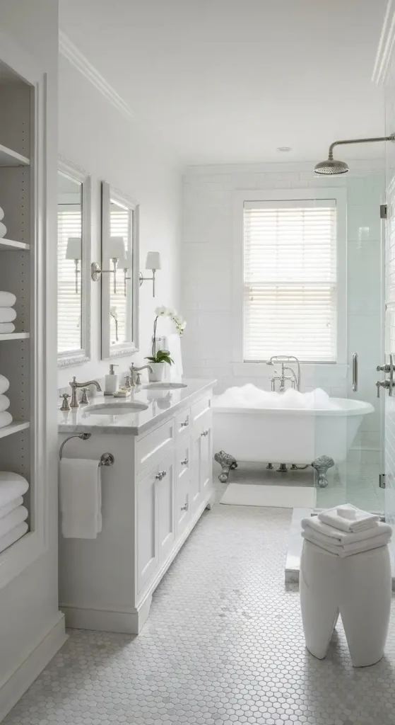  Classic All-White Bathroom
