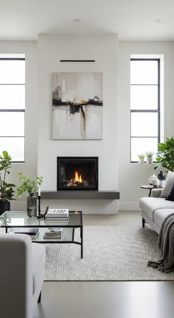  Simple Modern Design fireplace idea