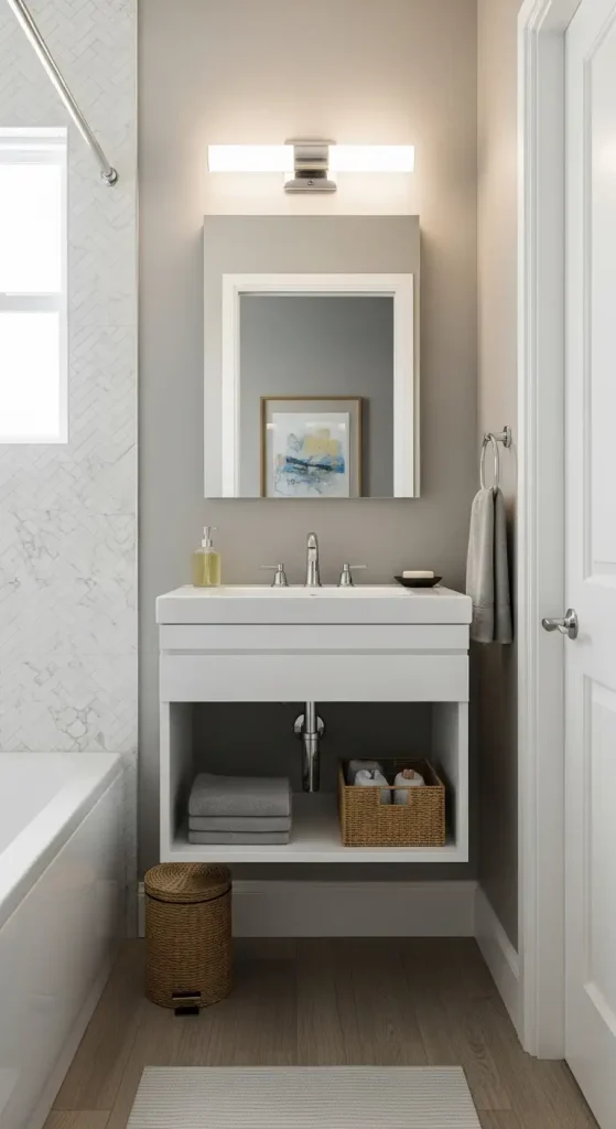  Wall-Mounted Vanities in small bathroom