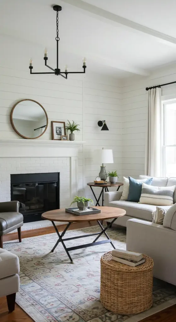 farmhouse Shiplap Accent Wall