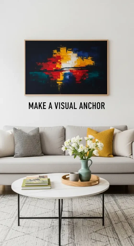  visual anchor above couch