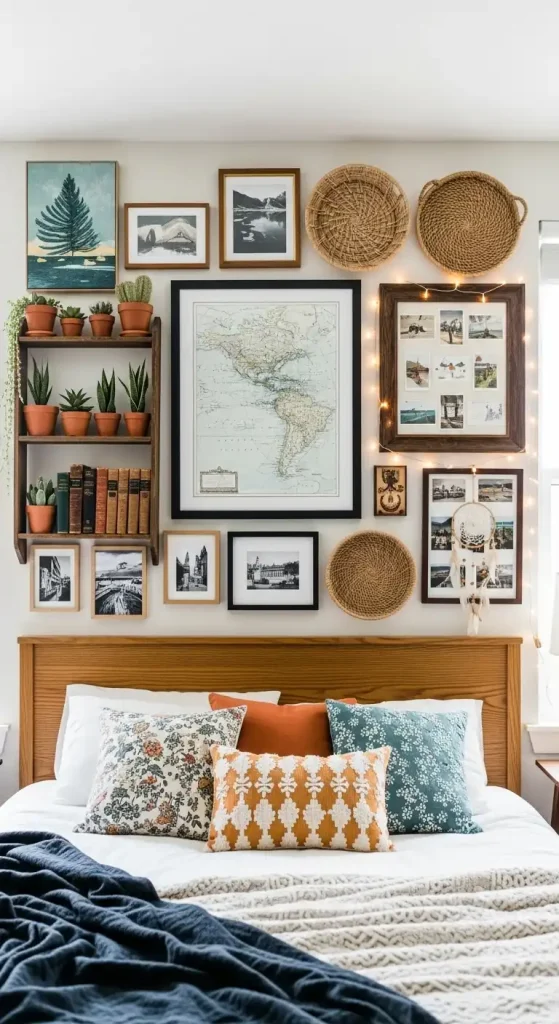 wall decor above bed Curate a Personal Exhibit