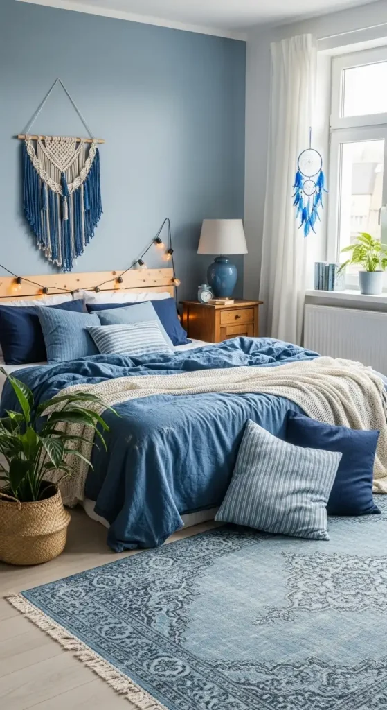 Create a Boho Bedroom with a Worn-in Blue