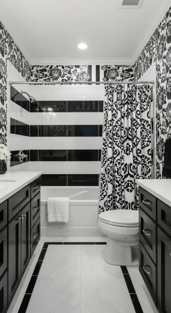The Black and White Shower