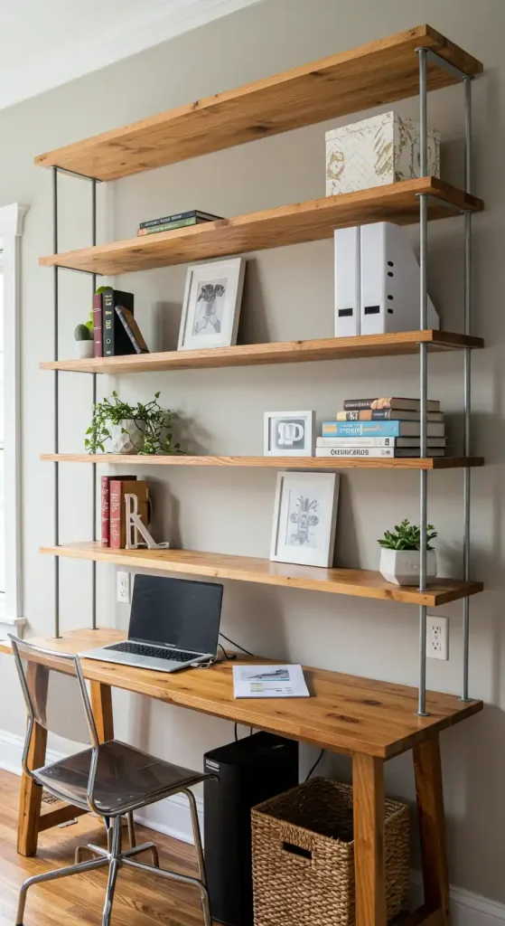 small home office custom shelves