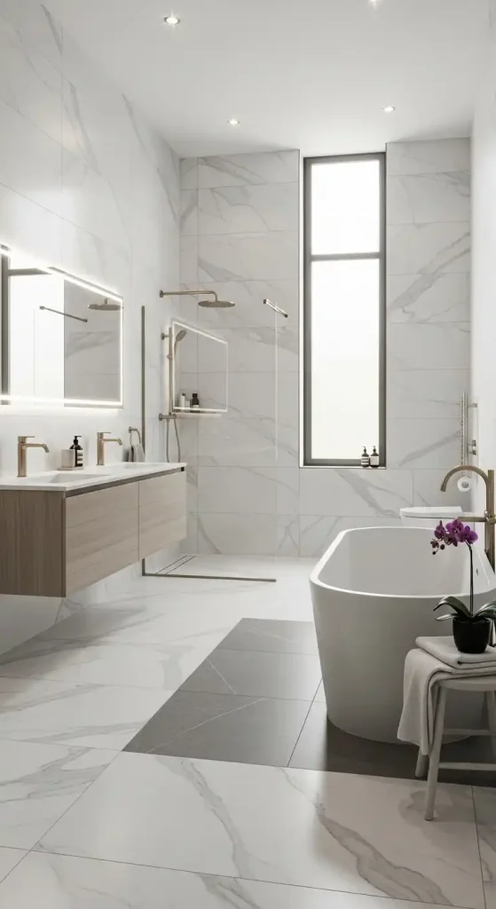  Bathroom Floor-to-Ceiling Tile
