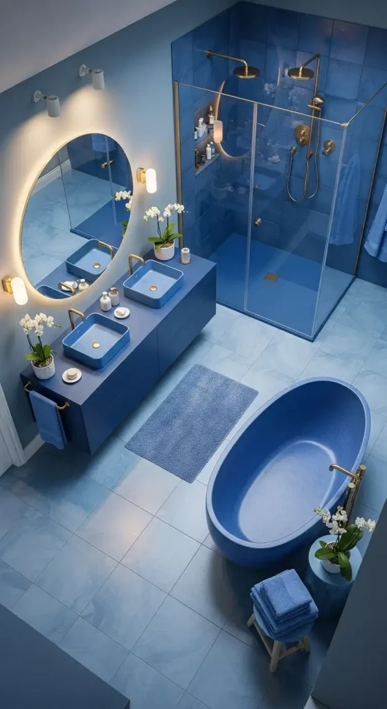 Bathroom with a Blue Color