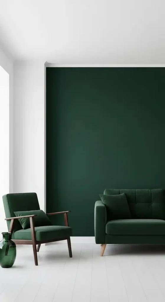 Creating contrast with dark green accents