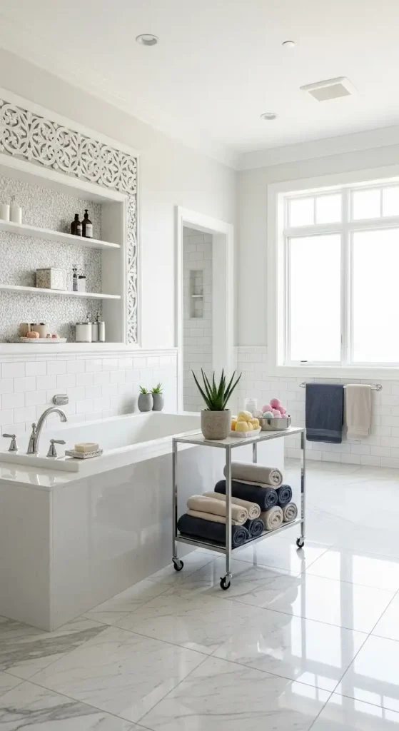 A Bathroom Cart on Wheels