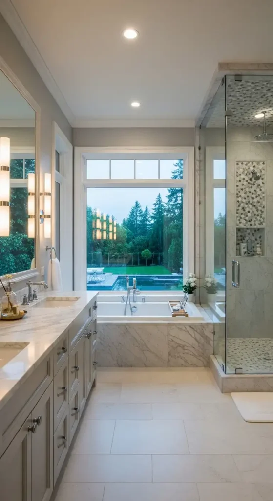 Bathroom with a Large Window