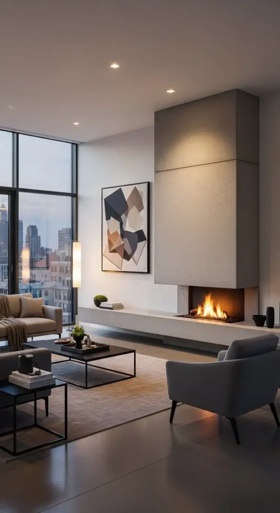 Concrete Fireplace