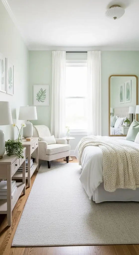 A Pale Green Bedroom for a Light and Airy Space