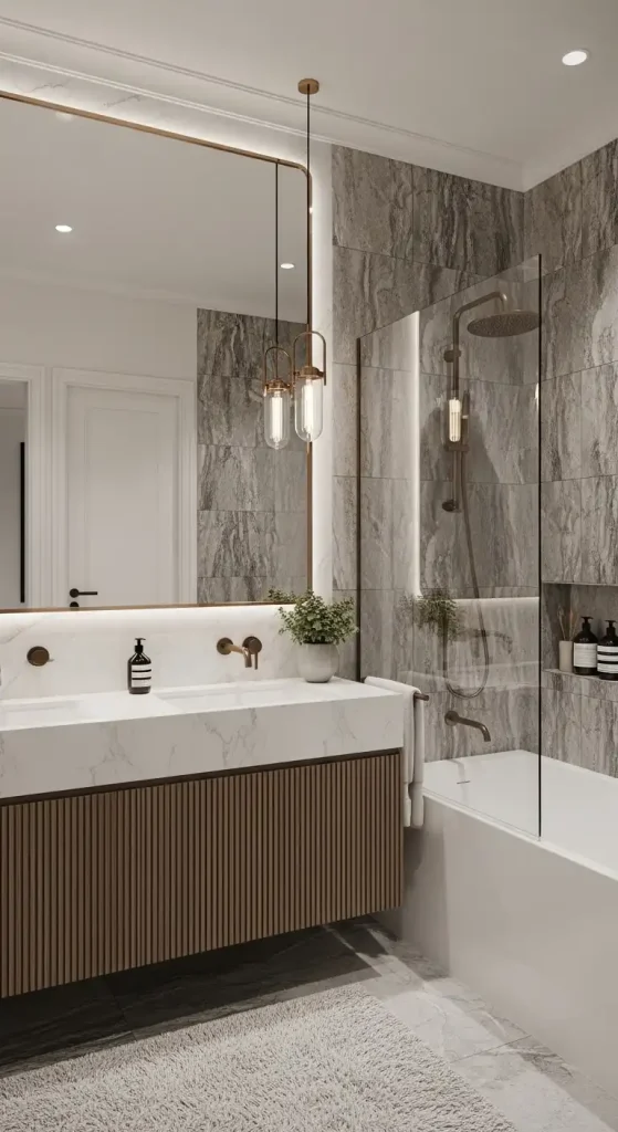 Bathroom with a Dimmer Switch