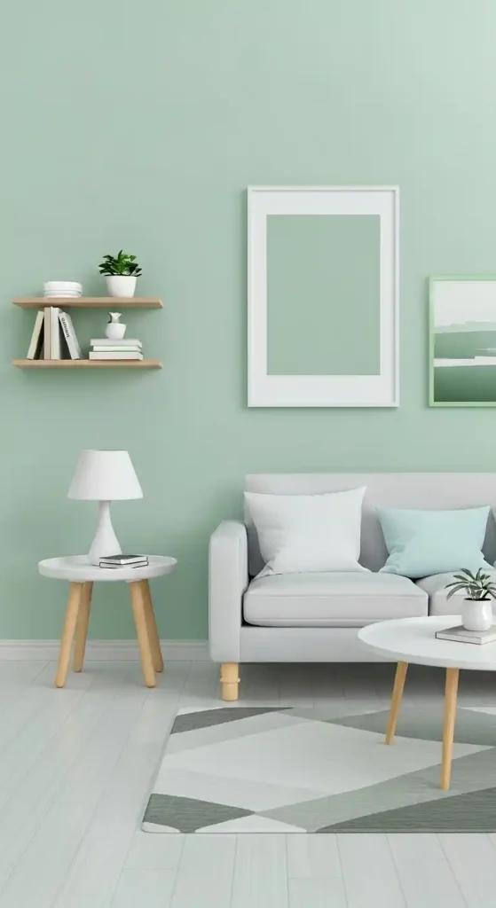 Minimalist style in soft green shades