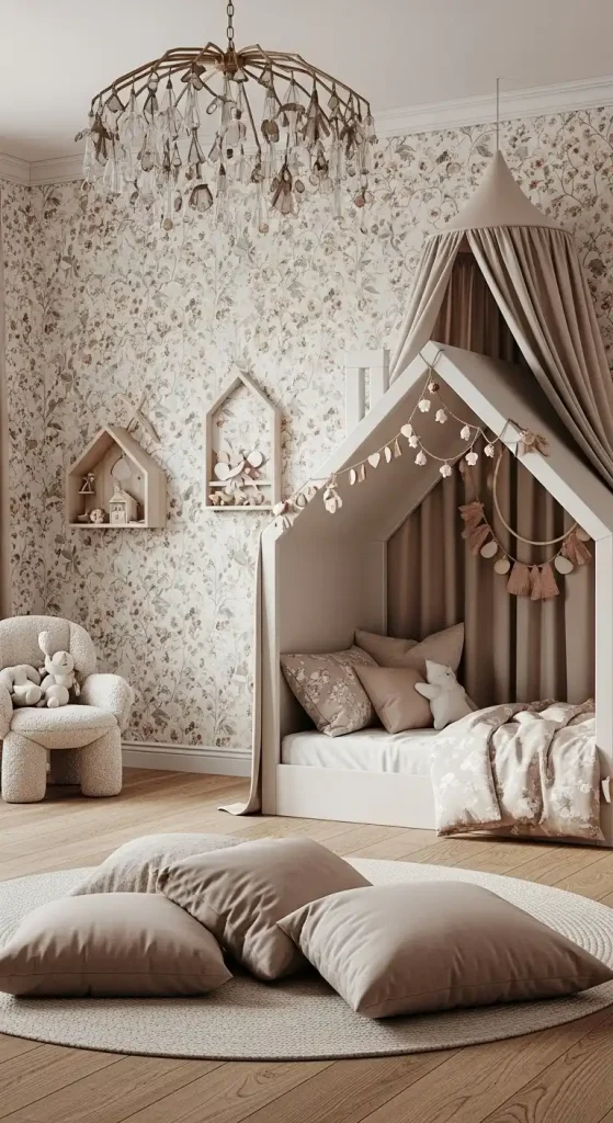 girls bedroom Floral and fairy-tale themes