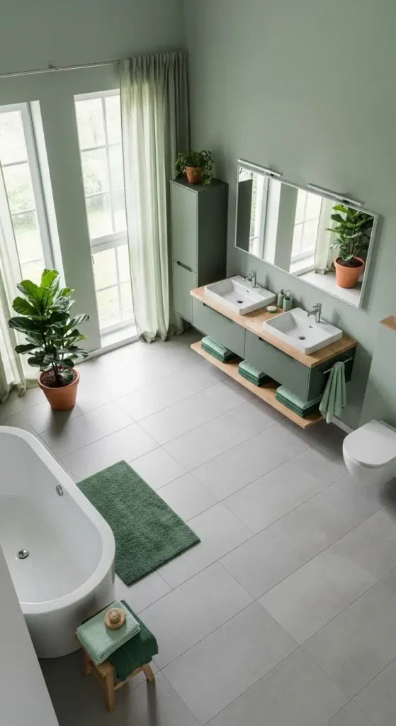Bathroom with a Green Color