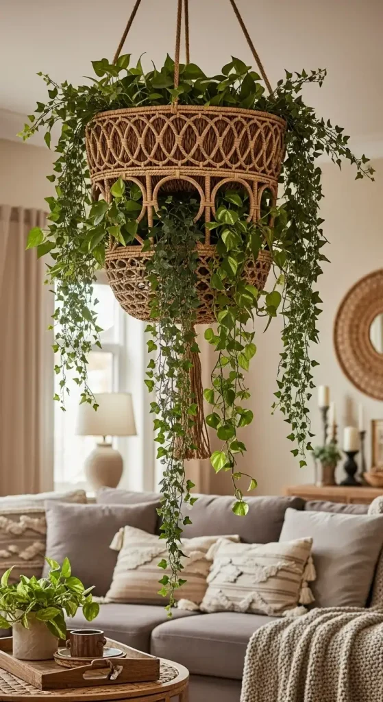 Hanging Greenery in Baskets