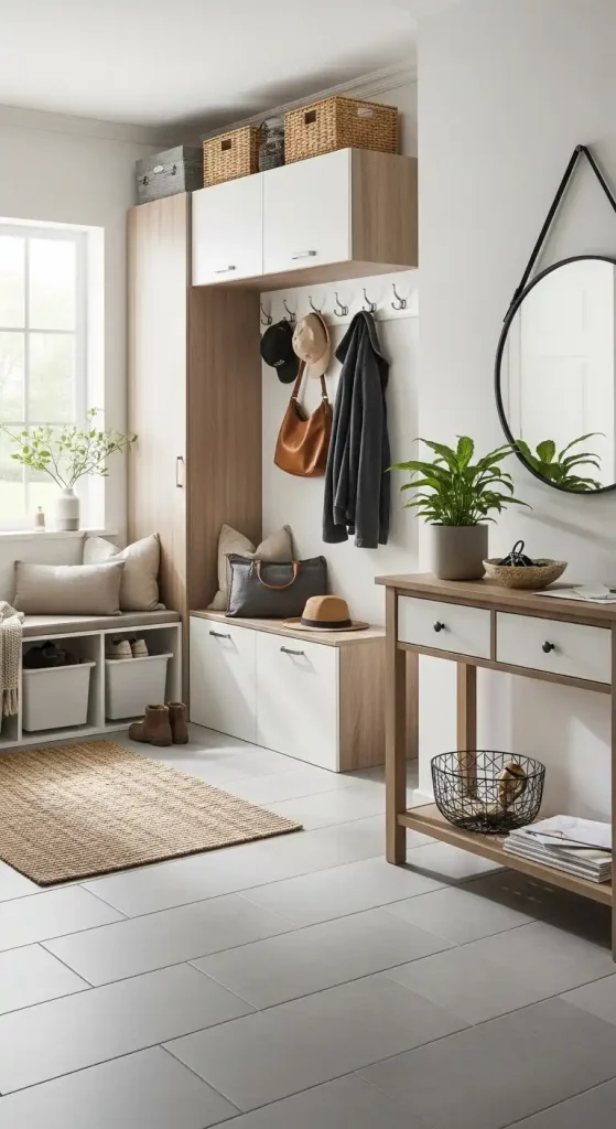 Small Console Table in mudroom