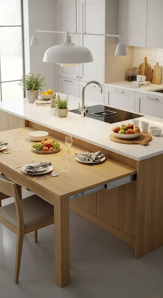 The Kitchen Island with an Extension Table