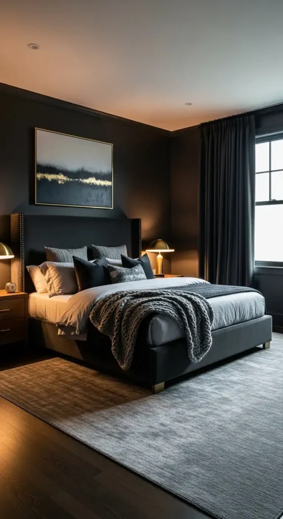 black bedroom paint
