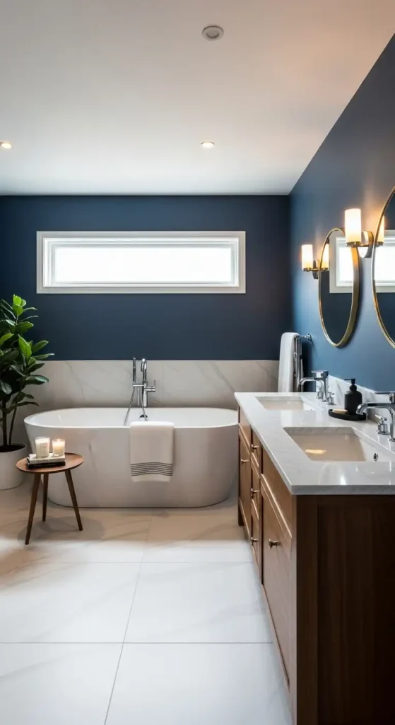  Bold Navy Blue Bathroom