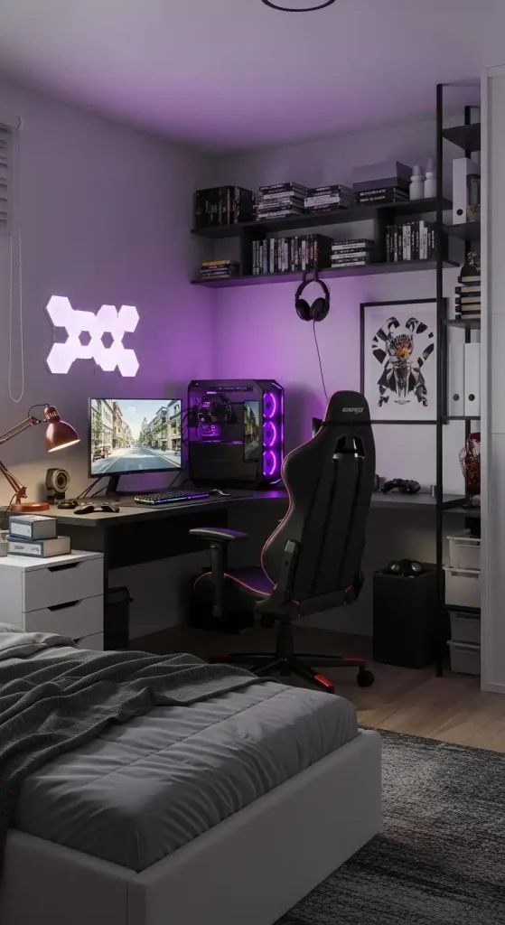 Boys Bedroom Gaming setup