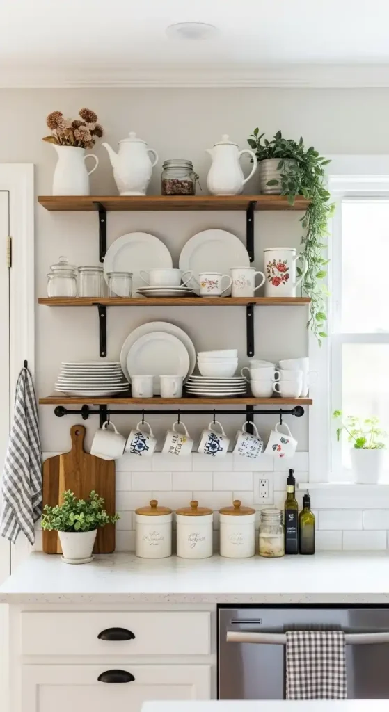 Kitchen wall decor sheving