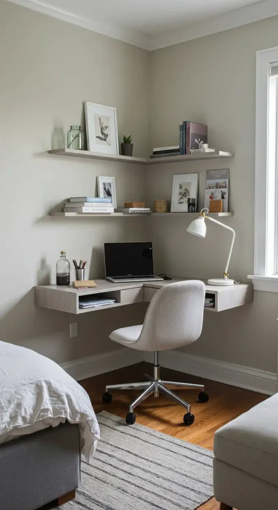 bedroom corner workspace