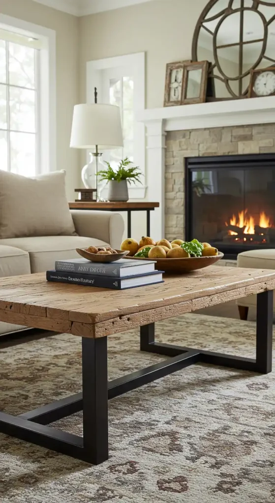  farmhouse Rustic Wood Coffee Table