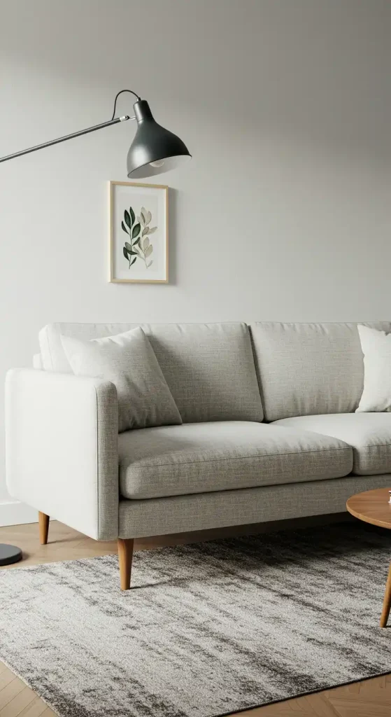 slim sofa small living room