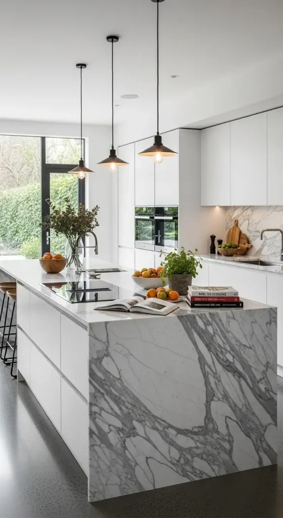 The Waterfall Countertop Kitchen Island