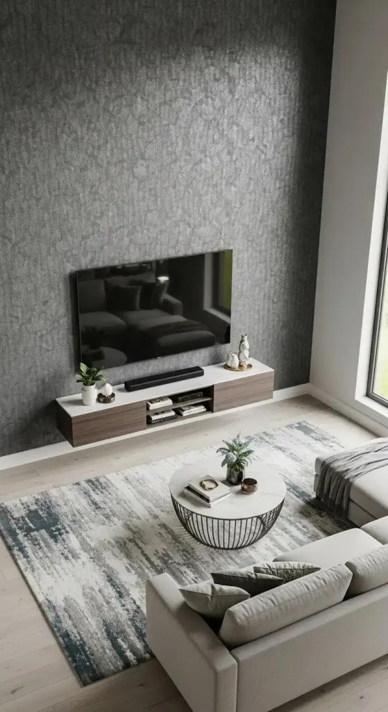 Textured Wallpaper Feature tv wall ideas