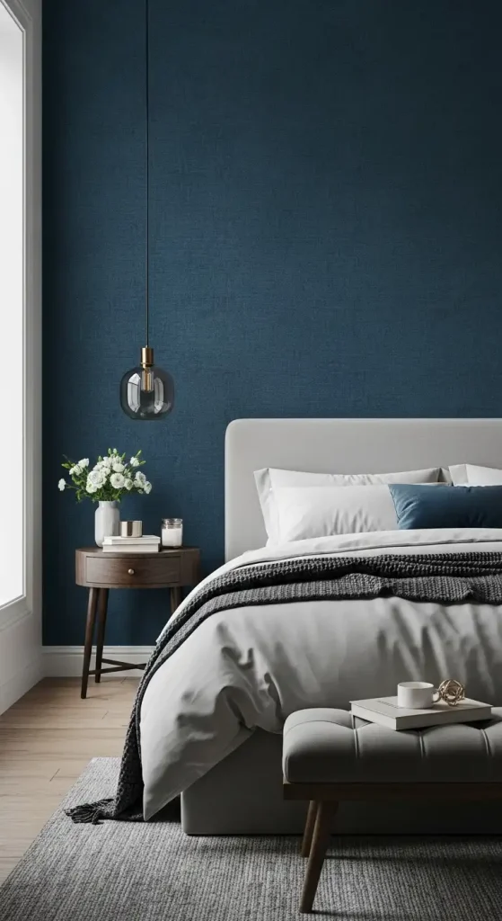 Bedroom Wallpaper Accent Wall Create a Deep Calm Feel