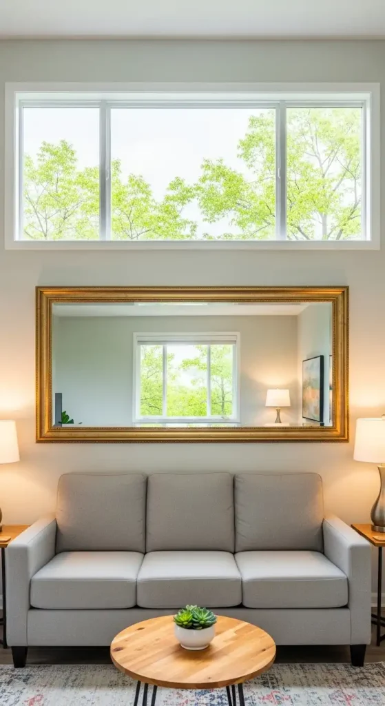 Create an Illusion of Space avove couch