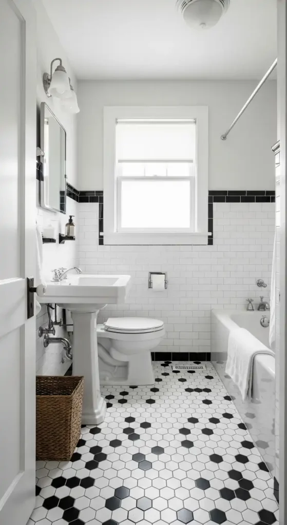 Black and White Tile Floor