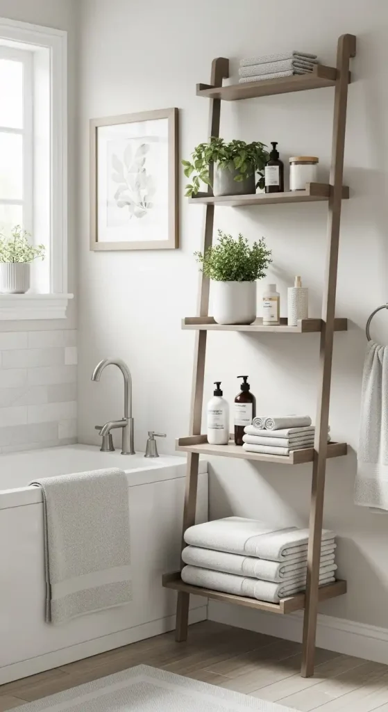 Ladder-Style Shelving for an Artistic Touch