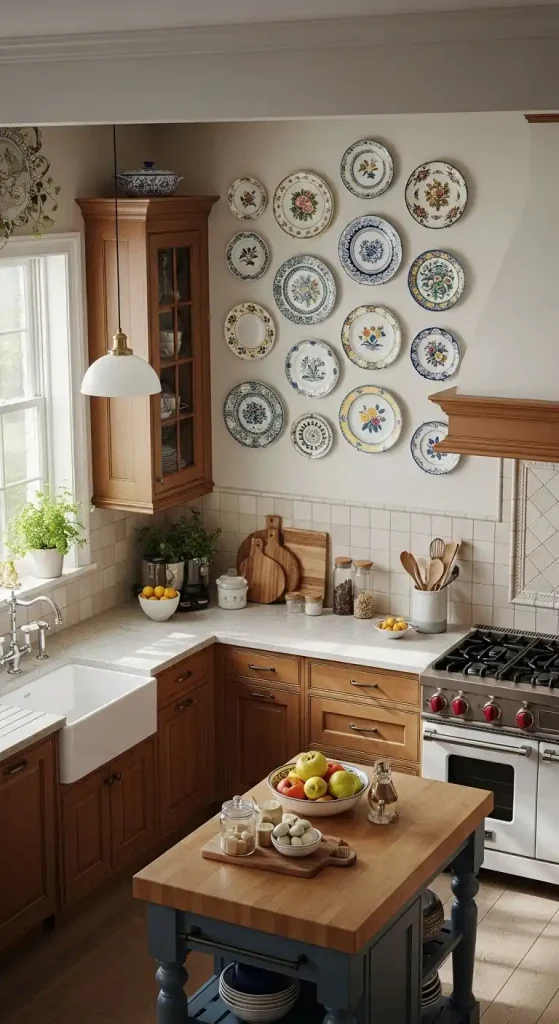 Plate Display on kitchen wall