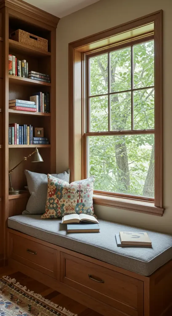 home library idea window natural light