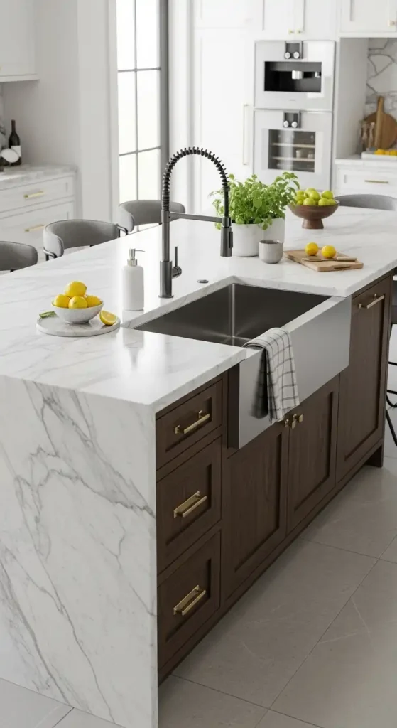 The Kitchen Island with a Built-in Sink