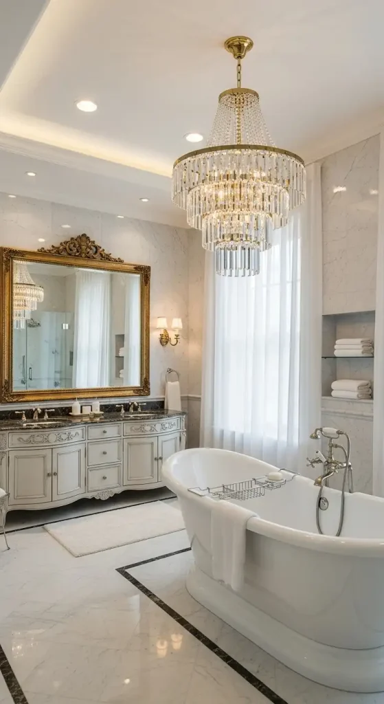 A Bathroom Chandelier for a Luxurious Touch