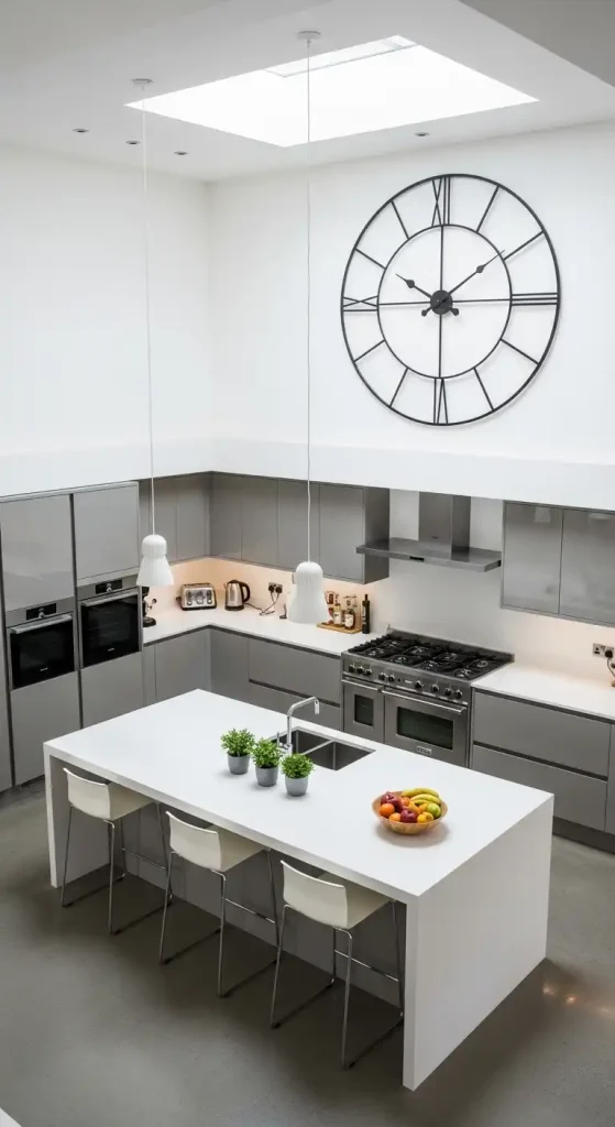 Large Statement Clock in kitchen