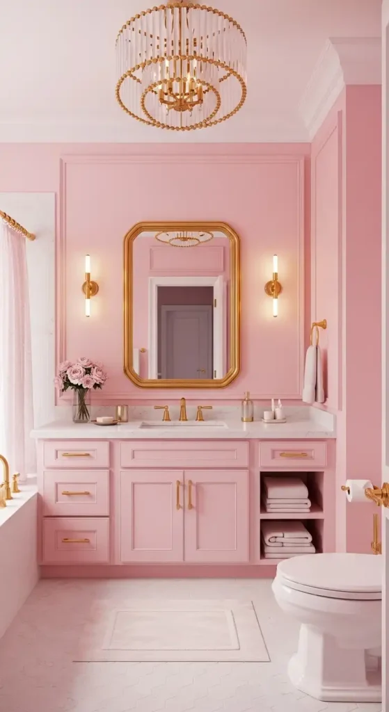 Pink and Gold Bathroom for a Luxurious Feel