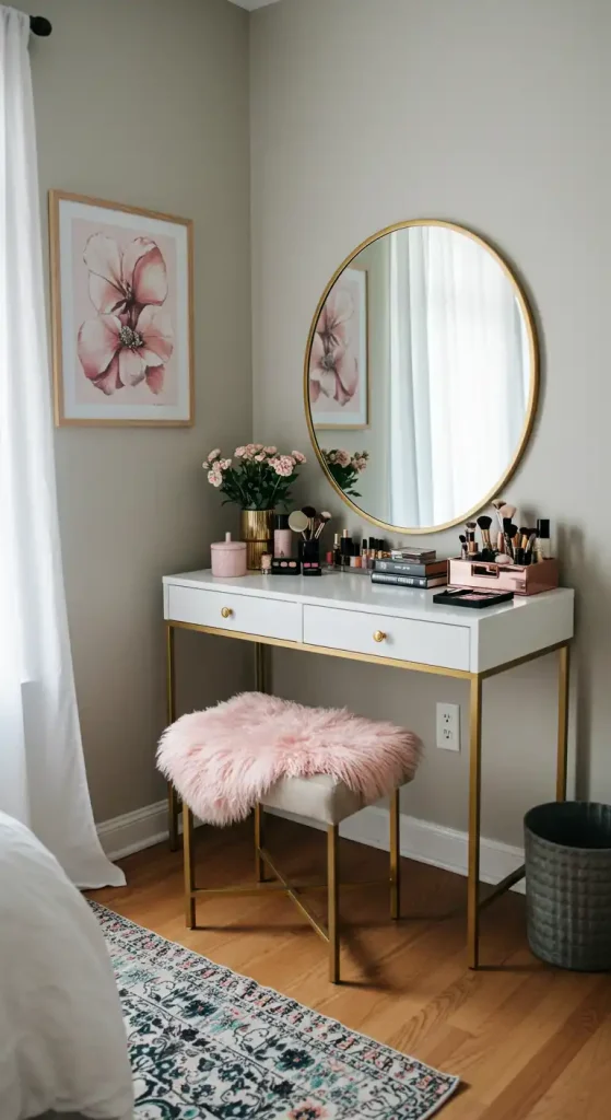 bedroom corner makeup