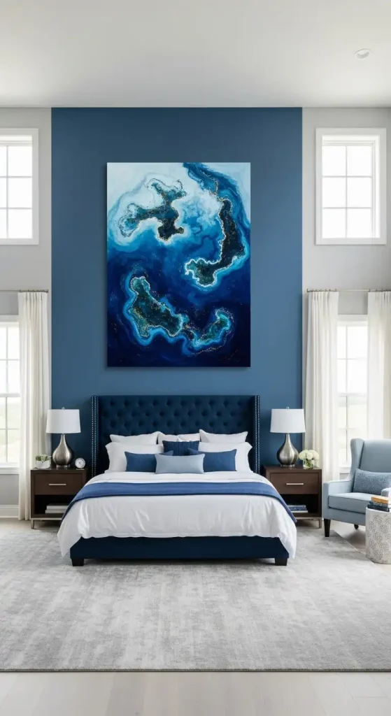 blue bedroom Blue Accent Wall